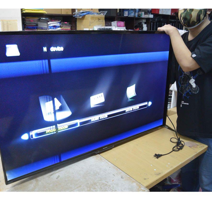 Sharp 50” LED TV (Category: TV) located in Pasay City. Submitted by ayinong168 (Listing ID 1108390338, Image 1). Description: Item is in good condition with line, no remote, no base, no box as is were is selling very cheap, .