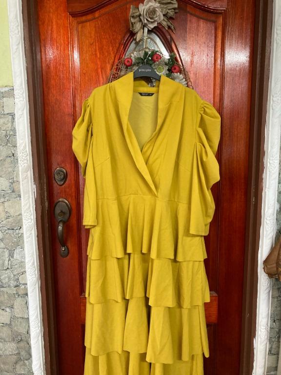 SHEIN CURVE Plus Size Long yellow dress 4XL 052, Women's Fashion, Muslimah  Fashion, Dresses on Carousell