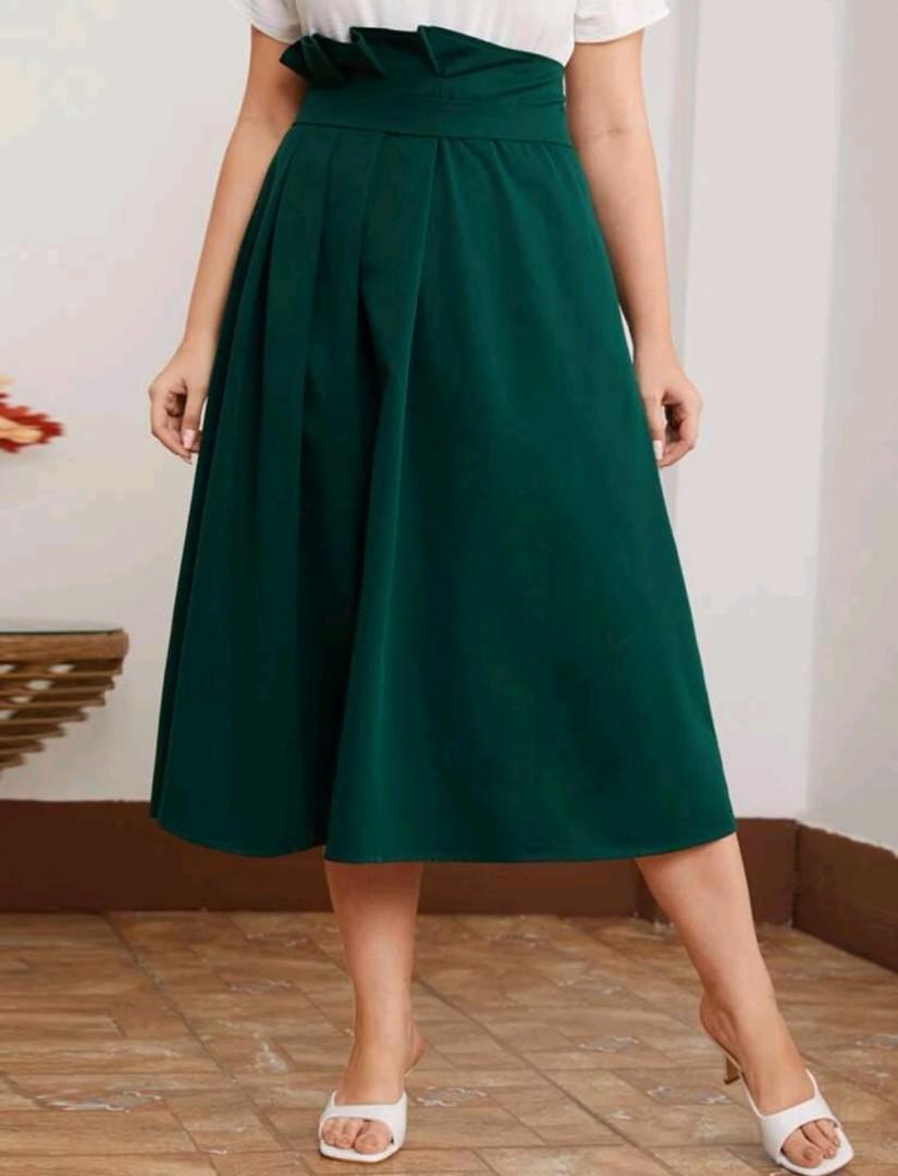 SHEIN Plus Paperbag waist skirt Women s Fashion Bottoms Skirts