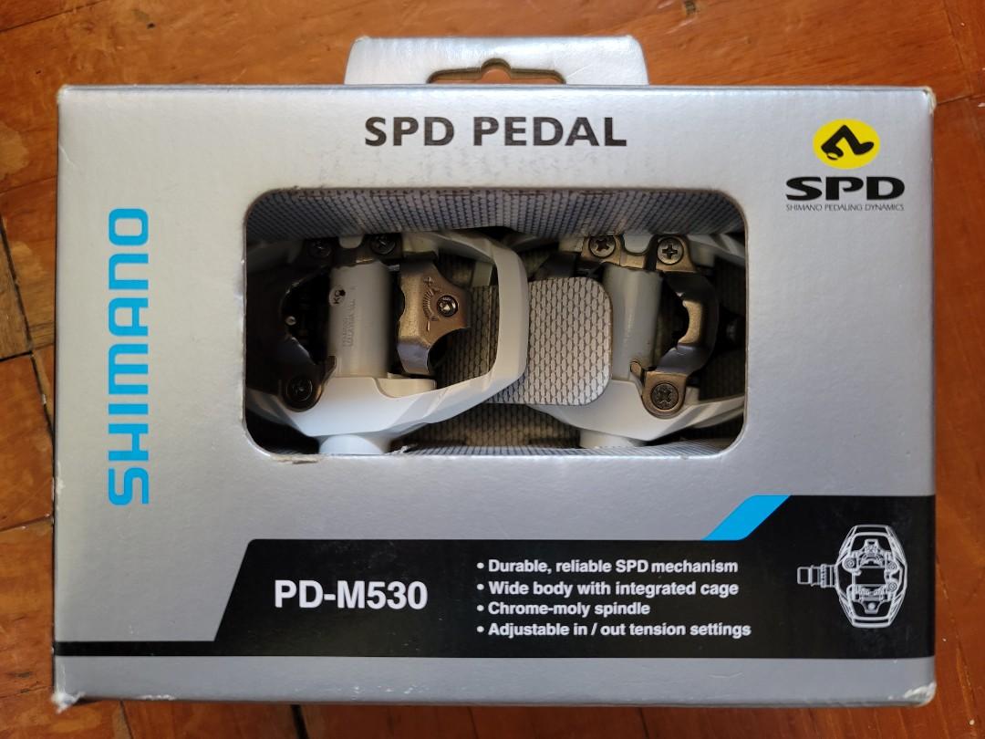 Plantkunde condoom afstuderen Shimano PD-M530 SPD PEDAL WHITE COLOR 雙面鎖踏, 女裝, 運動服裝- Carousell
