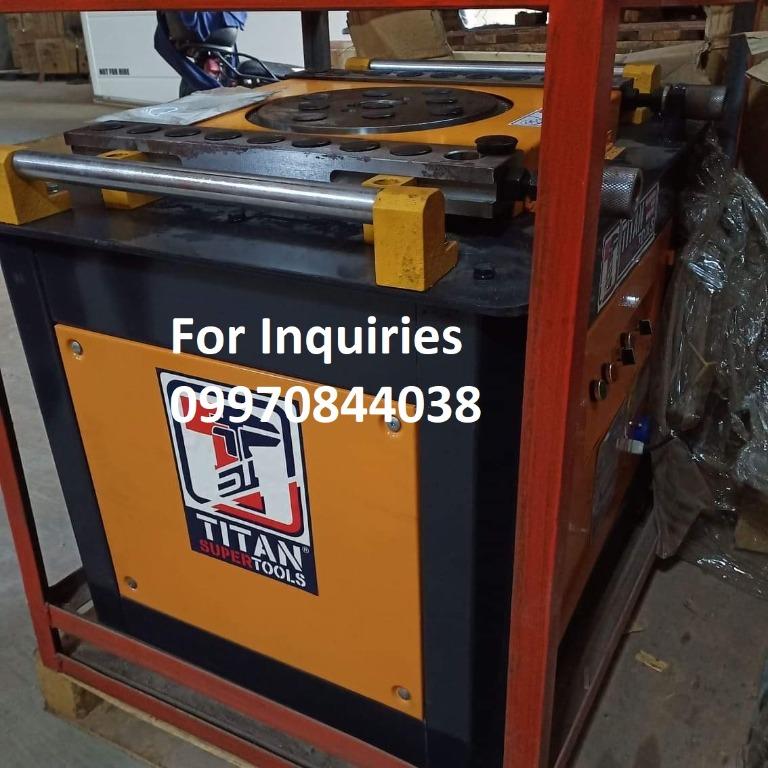 Steel Bar Bending Machine (Category: Industrial Equipment) located in Manila. Submitted by 09970844038rean.hayai (Listing ID 1108355773, Image 2). Description: Steel Bar Bending Machine/Steel Bar Bender Brand: Titan Voltage: 220V/ 3 phase Plain Carbon Steel: 40mm II-Grade Deformed Steel: 32mm Efficiency: 5-15r/min Motor Power: 4kW Price: 95,000.00 Welcome to 𝐓𝐚𝐤𝐞𝐳𝐨 𝐈𝐧𝐝𝐮𝐬𝐭𝐫𝐢𝐚𝐥 𝐒𝐮𝐩𝐩𝐥𝐲 (𝐁𝐈𝐑 𝐀𝐂𝐂𝐑𝐄𝐃𝐈𝐓𝐄𝐃) Globe:📞☎ @0