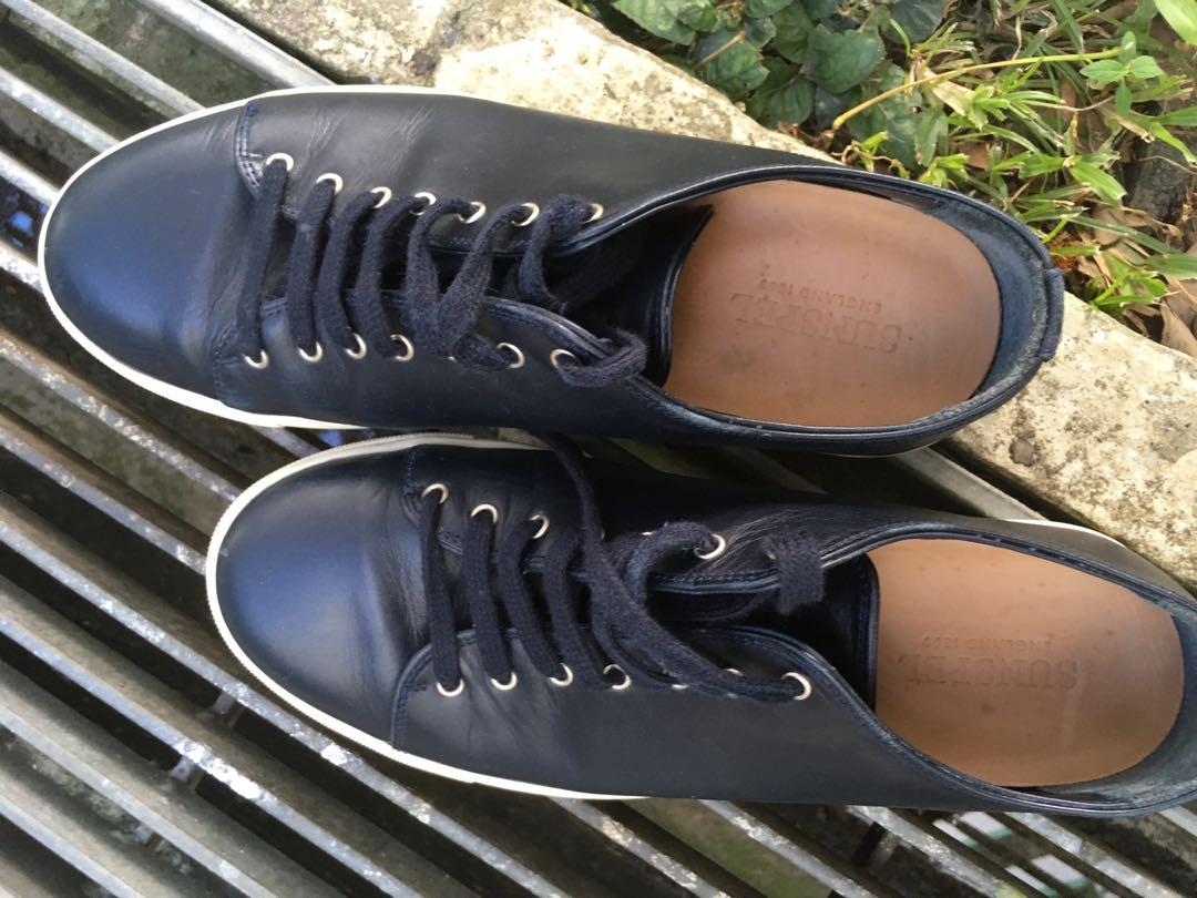 SUNSPEL Men s Leather Tennis Shoes in Navy