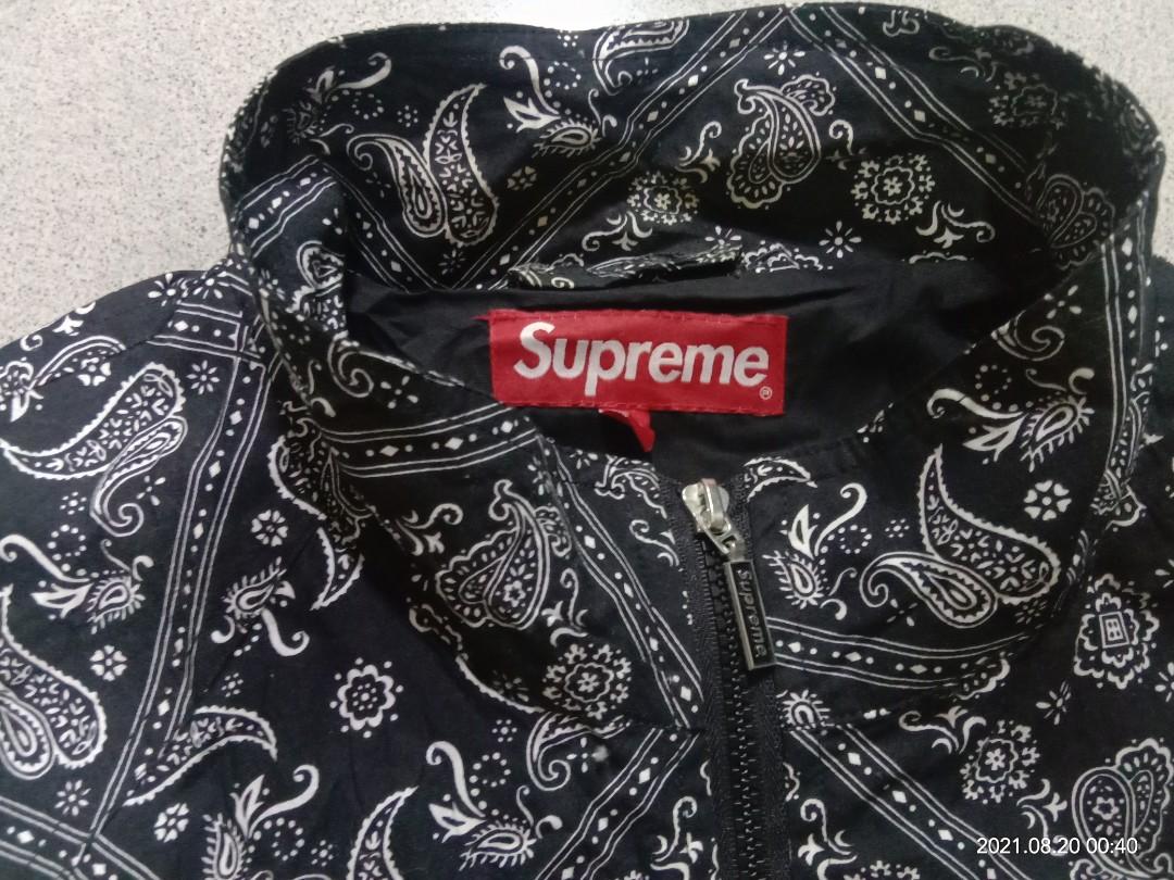 Supreme Bandana Track Jacket Black Size Extra Large Xl