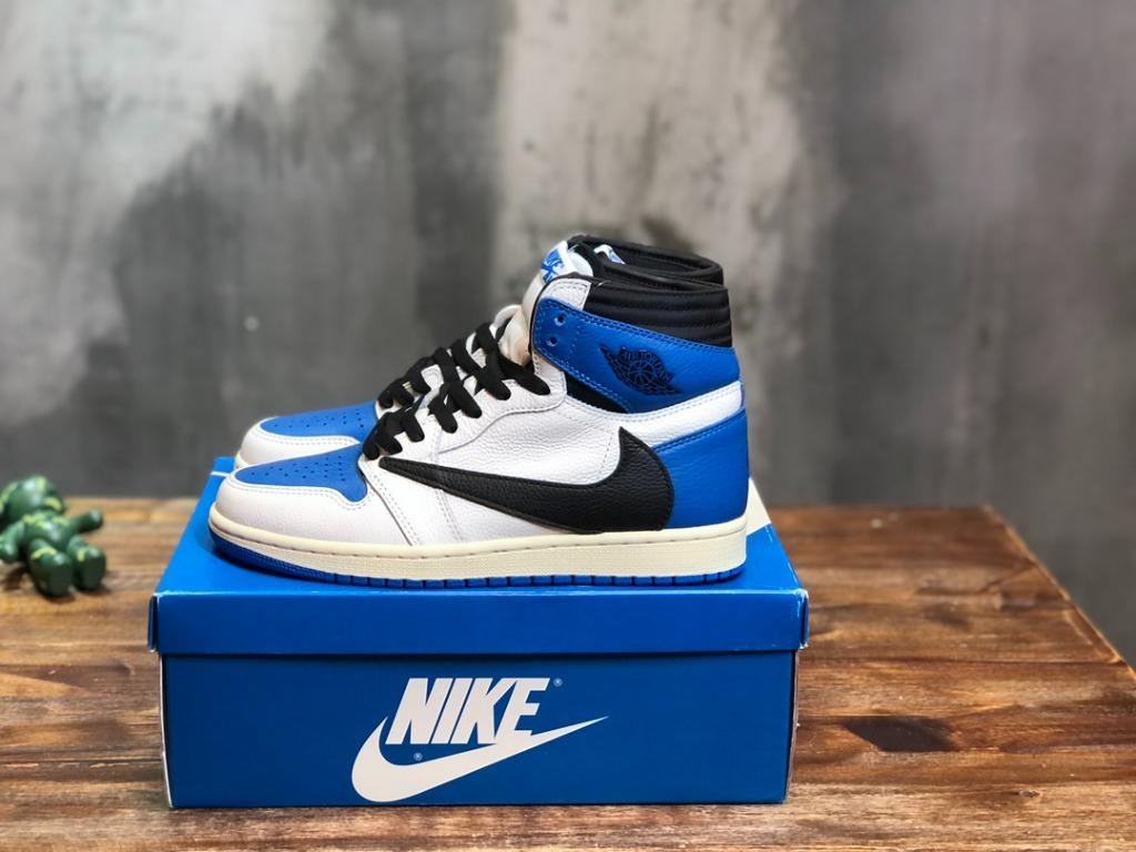TRAVIS SCOTT X FRAGMENT X NIKE AIR JORDAN 1 HIGH OG MILITARY BLUE
