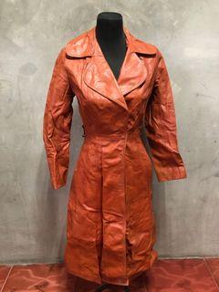Trench Coat- Orange Leather FREE SHIPPING
