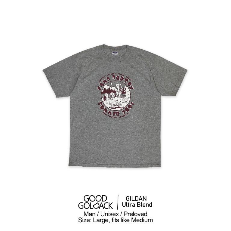 Vintage GILDAN Ultra Blend Camp Barton Grey T-shirts (Large, fits like  Medium)