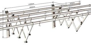 Wall mounted 180cm 4 poles Stainless steel clothes drying rack , sampayan