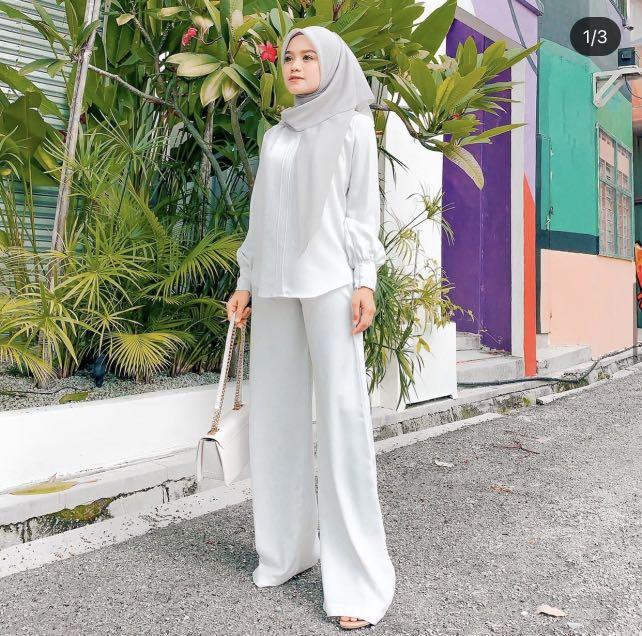 White top with on sale palazzo