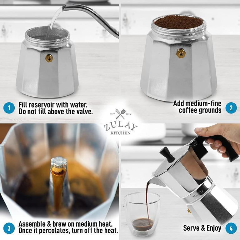 ZULAY Classic Stovetop Italian Style Espresso Maker, TV & Home