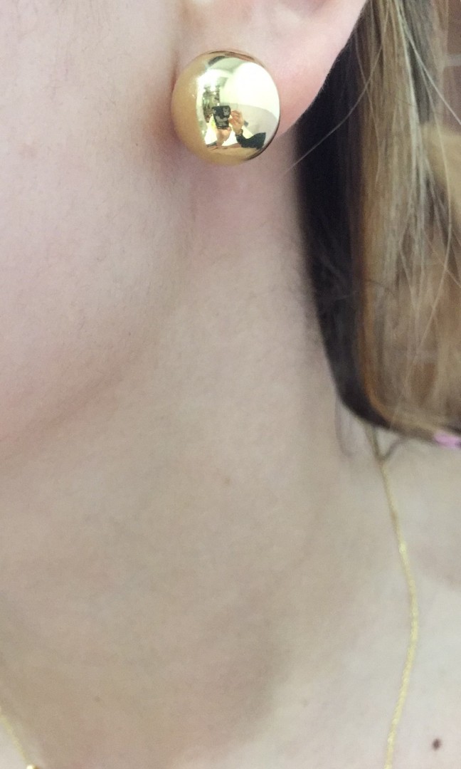 14mm gold discount ball earrings