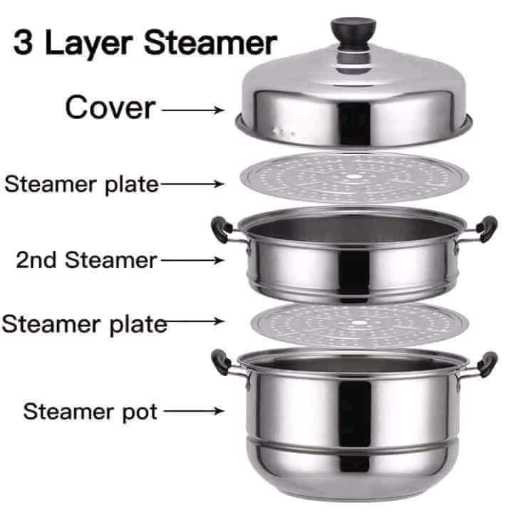 3 Layers Steamer Pot (Category: Bakeware) located in Manila. Submitted by affordshopz (Listing ID 1108543260, Image 1). Description: Quality Material: Stainless Steel kitchenware cooking pots SET 𝕄𝕠𝕣𝕖 𝕒𝕗𝕗𝕠𝕣𝕕𝕒𝕓𝕝𝕖 𝕒𝕟𝕕 𝕢𝕦𝕒𝕝𝕚𝕥𝕪 𝕚𝕥𝕖𝕞𝕤? 𝑽𝒊𝒔𝒊𝒕 𝒂𝒇𝒇𝒐𝒓𝒅𝒔𝒉𝒐𝒑𝒛 𝐍𝐎𝐖 𝑊𝒆 𝒐𝒇𝒇𝒆𝒓 𝑪𝑶𝑫 𝒂𝒏𝒅 1 𝒅𝒂𝒚 𝒅𝒆𝒍𝒊𝒗𝒆𝒓𝒚! 𝐶𝑜𝑛𝑡𝑎𝑐𝑡 𝑢𝑠: 09213129595 🇭 🇦 🇵 🇵 🇾 🇸 🇭 🇴 🇵 🇵 🇮 🇳 🇬 🇼 🇮 🇹 🇭 💚 🇦 🇫