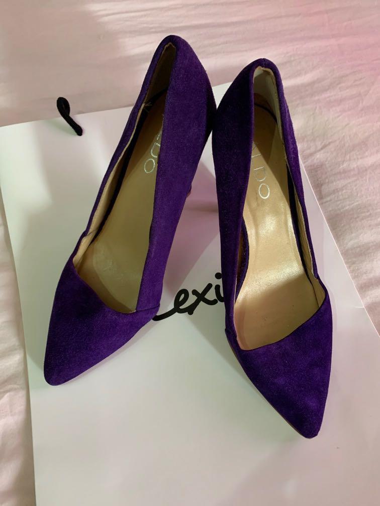 Aldo suede deep purple heels
