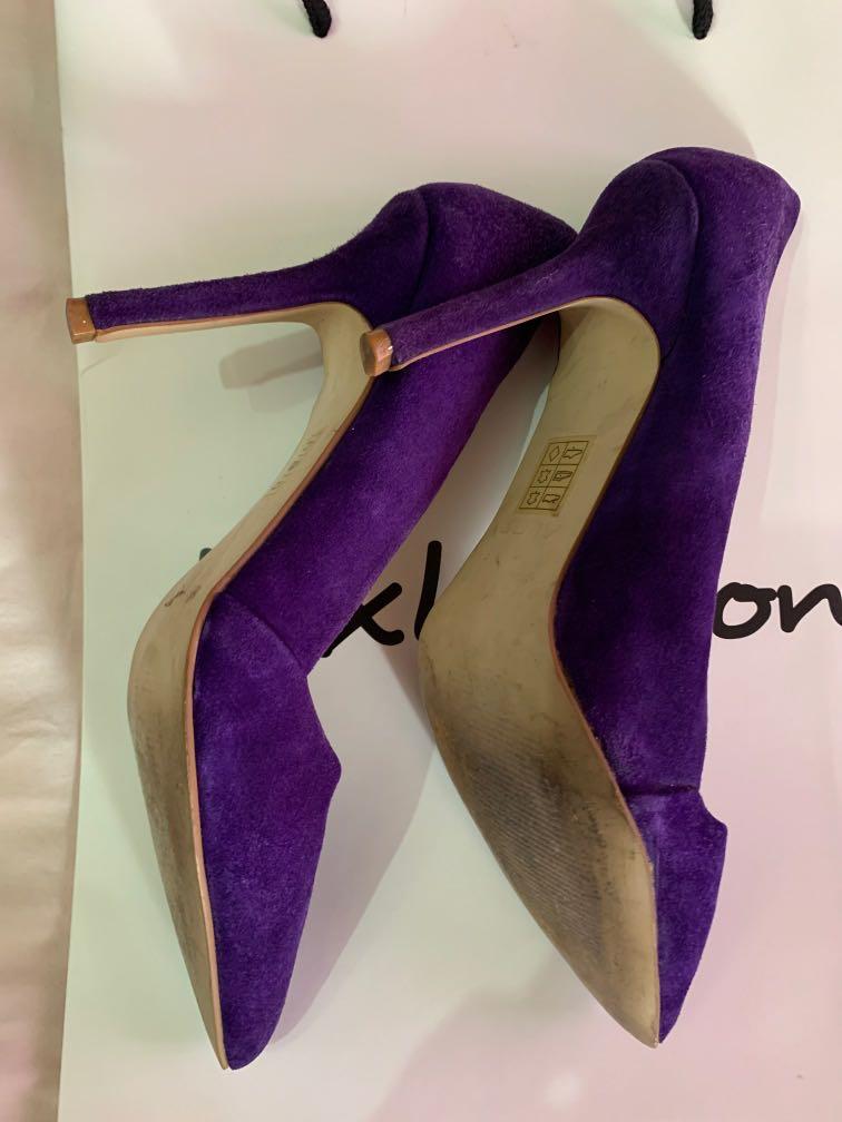 Purple suede high hot sale heels