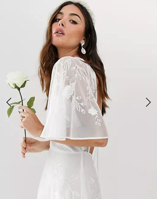 Asos flutter deals sleeve wedding dress