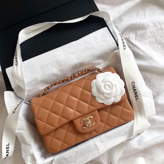 Chanel 21p Caramel Brown mini rectangular flap bag LGHW, Luxury, Bags &  Wallets on Carousell