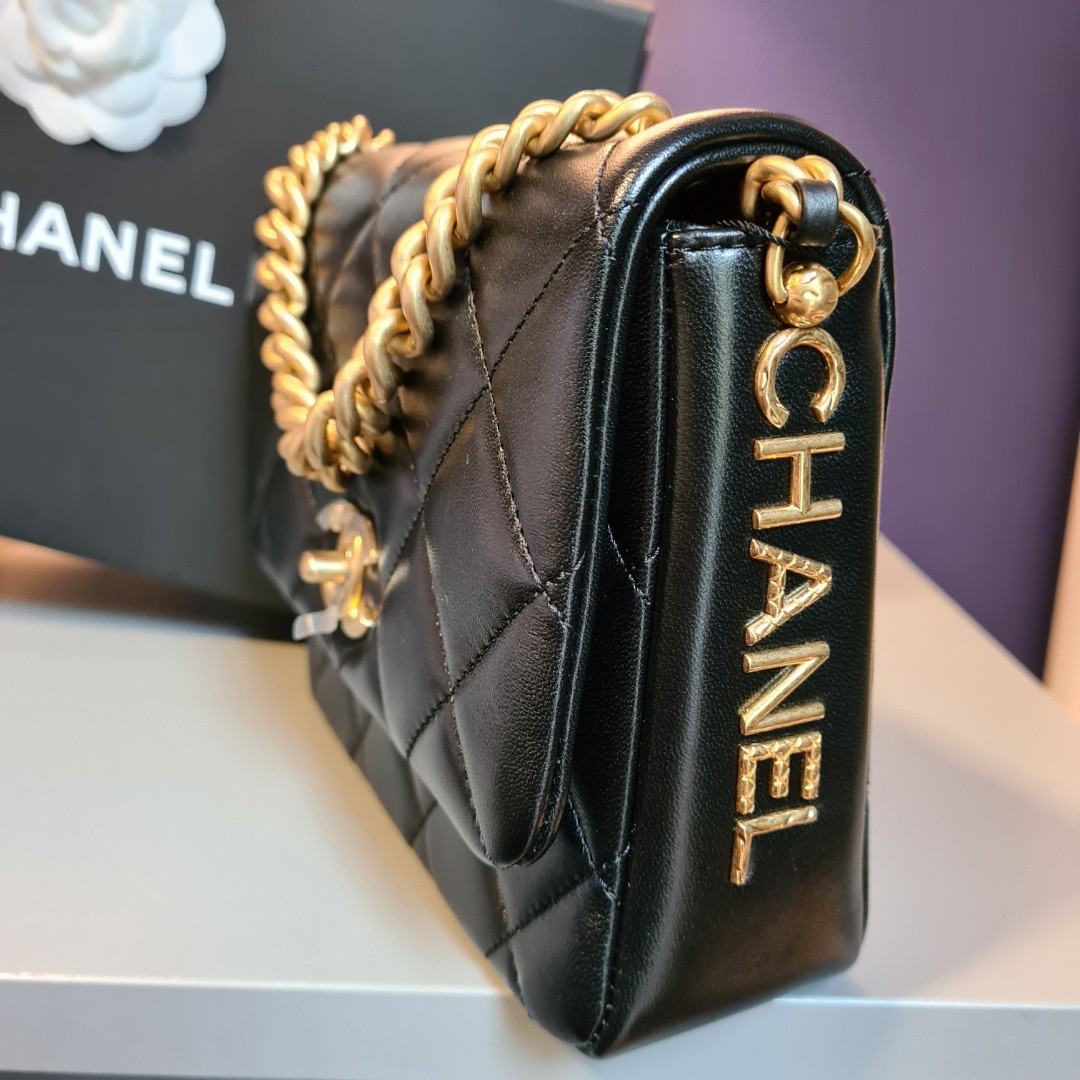 Chanel 21B Black Flap Mini Bag GHW, Luxury, Bags & Wallets on Carousell