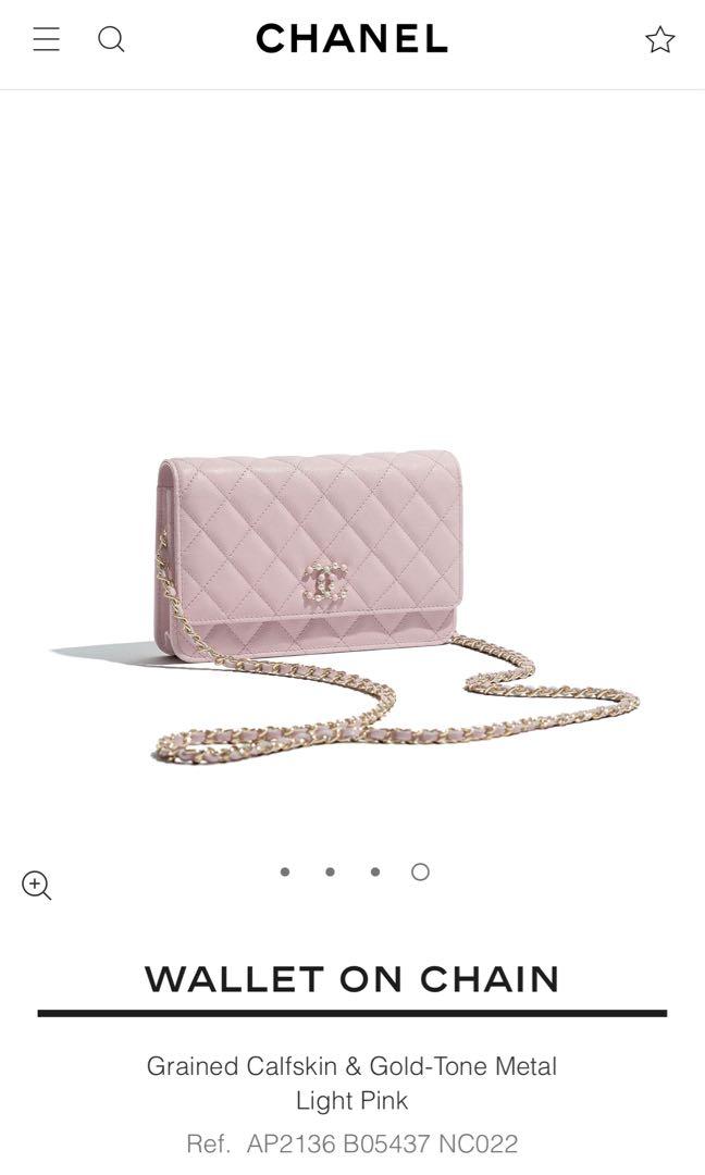 Chanel Coco Candy Wallet on Chain, 21S Light Pink Caviar Leather