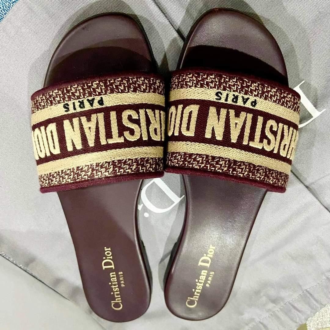 Christian dior burgundy 2025 slides