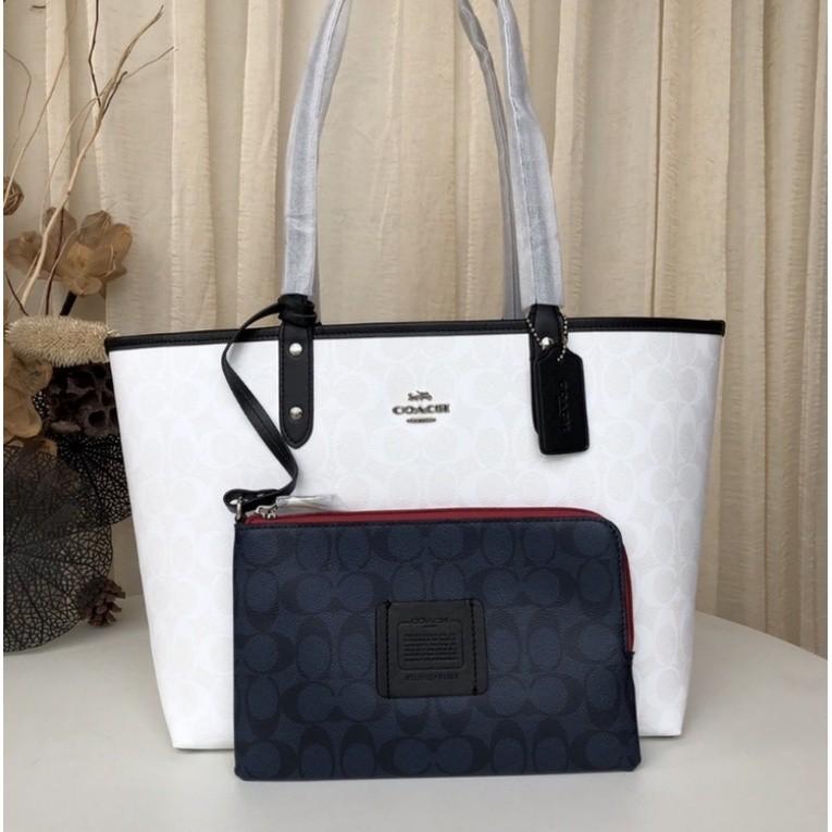 Reversible city tote 2025 in blocked signature canvas