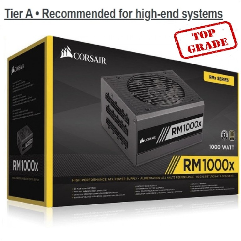 Corsair RMx Series™ RM1000x — 1000 Watt 80 PLUS® Gold Certified Fully  Modular PSU(Tier A), Computers  Tech, Desktops on Carousell