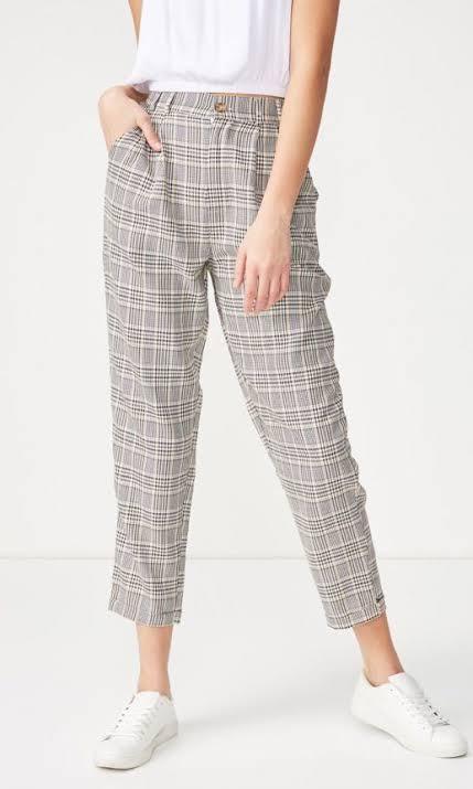 Cotton on gingham pants, Fesyen Wanita 