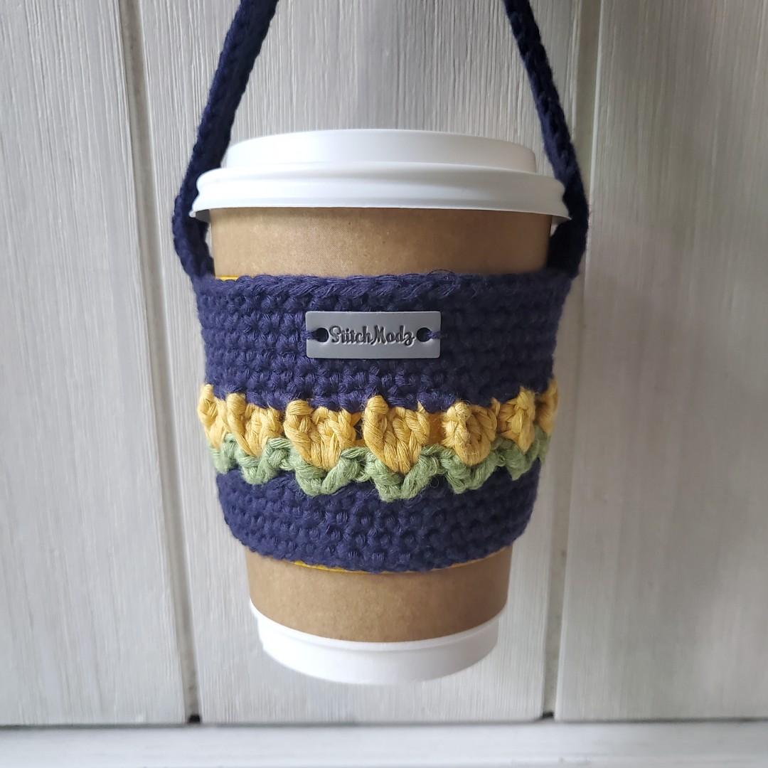 Tulip Coffee Cup Sleeve  Crochet Tutorial 