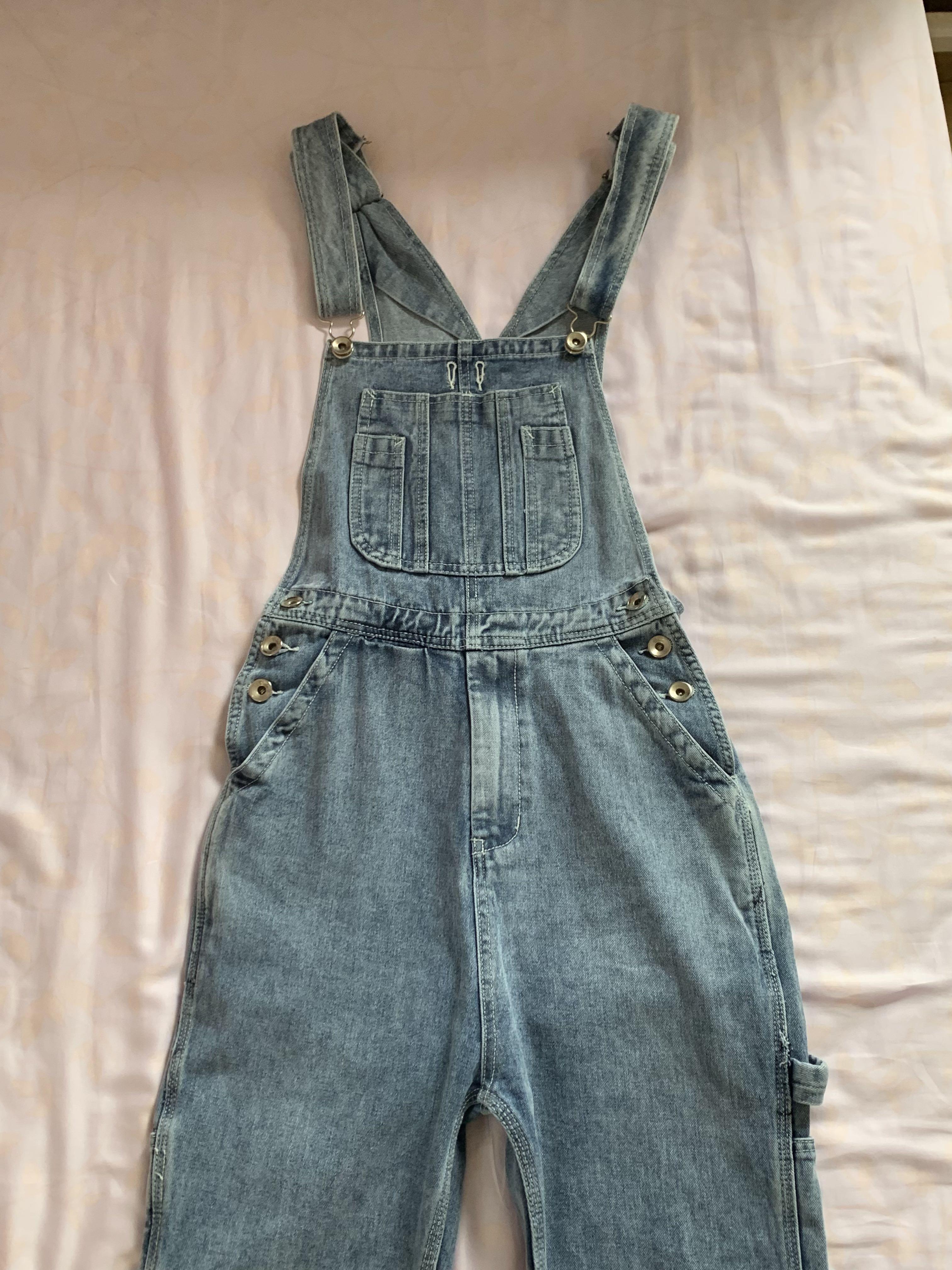 denim dungarees/overalls jeans thrifted 