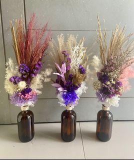 Dried Flowers in Bottle Vase