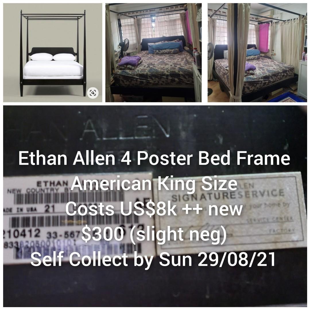 Ethan Allen King Size Canopy 4 Poster Bed Frame Furniture Home Living Frames Mattresses On Carou Ethan Allen King Size Canopy 4 Poster, Ethan Allen King Size Bed Frame