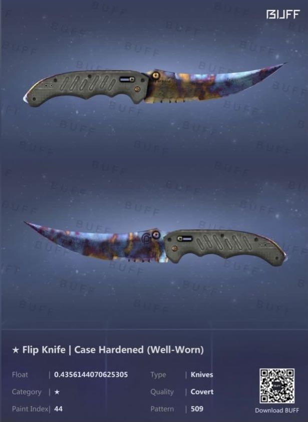 Flip knife blue gem case hardened , Video Gaming, Gaming Accessories, InGame Products on Carousell