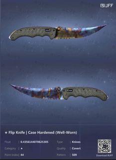 Flip knife blue gem case hardened 