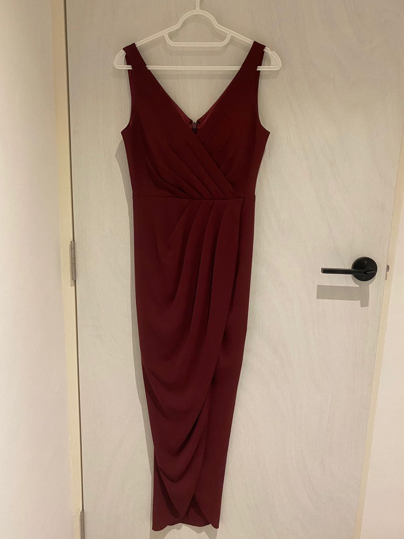 Forever New Wine Red Maxi Bridesmaids Dress
