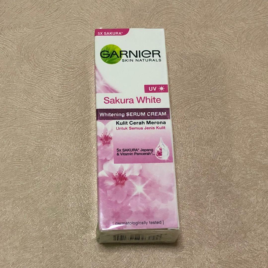 Garnier Sakura Whitening Serum Uv Cream 20ml Health Beauty Skin Bath Body On Carousell