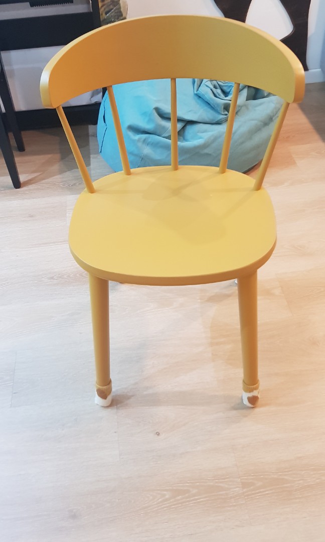 Ikea Dining Chair OMTANKSAM yellow Furniture Home Living Furniture Chairs on Carousell