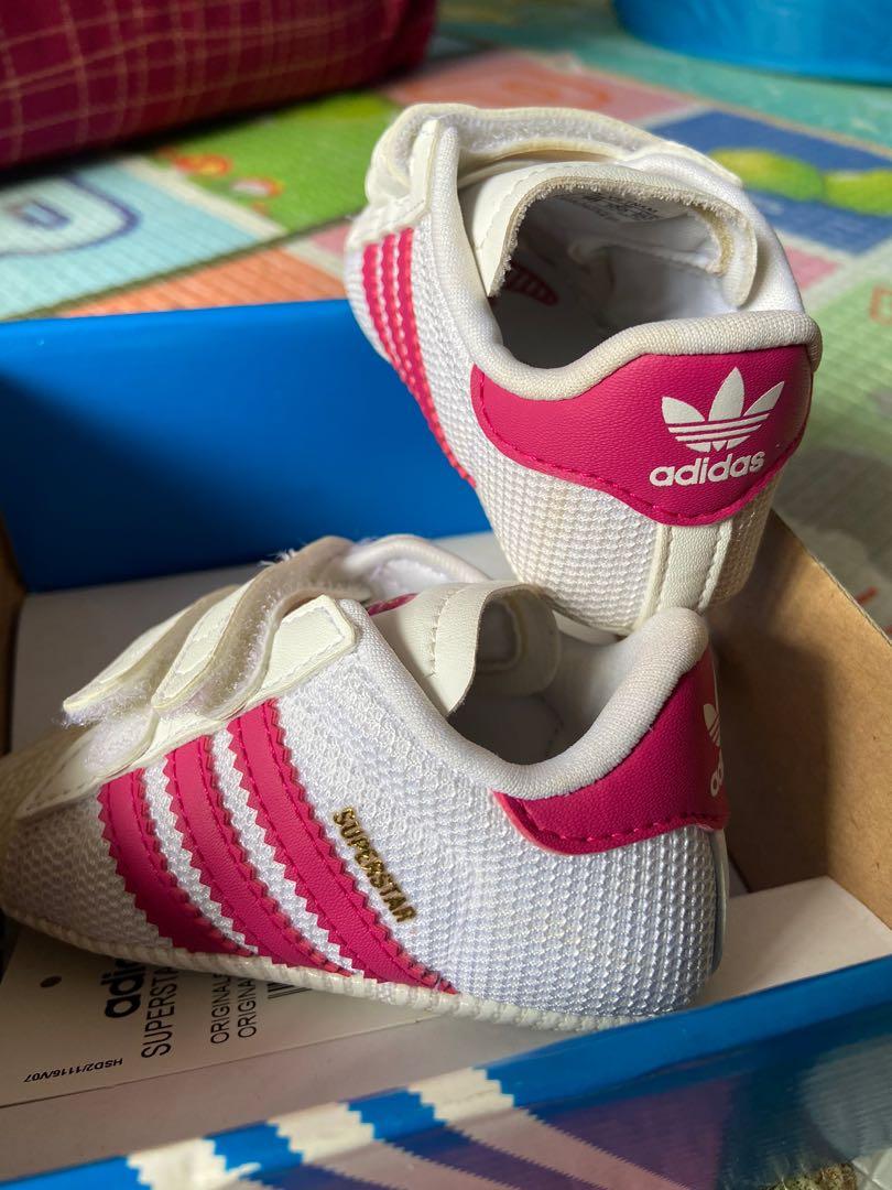 Adidas originals superstar store crib infant pink