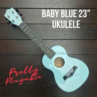 INSTOCK! Baby Light Sky Blue Colour 23" Inch Concert Ukulele Brand New Uke Ukelele