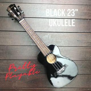 INSTOCK! Jet Black Colour 23" Inch Concert Ukulele Brand New Uke Ukelele