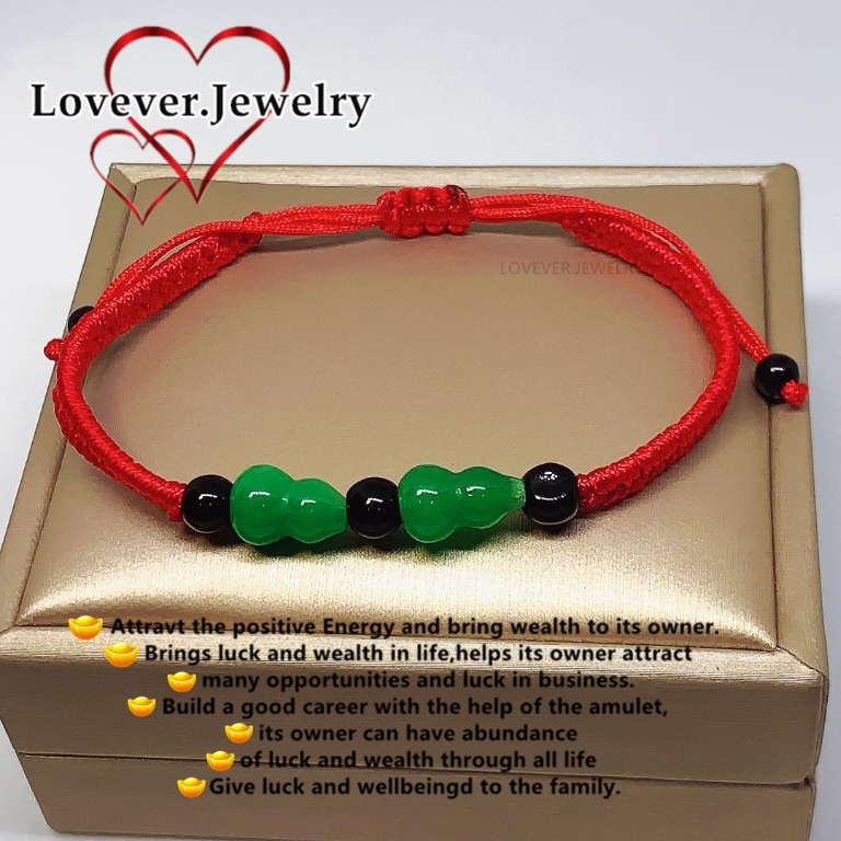 Jade bracelet with hot sale red string