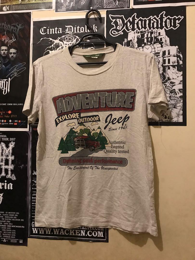 Jeep T-Shirt, Fesyen Pria, Pakaian 