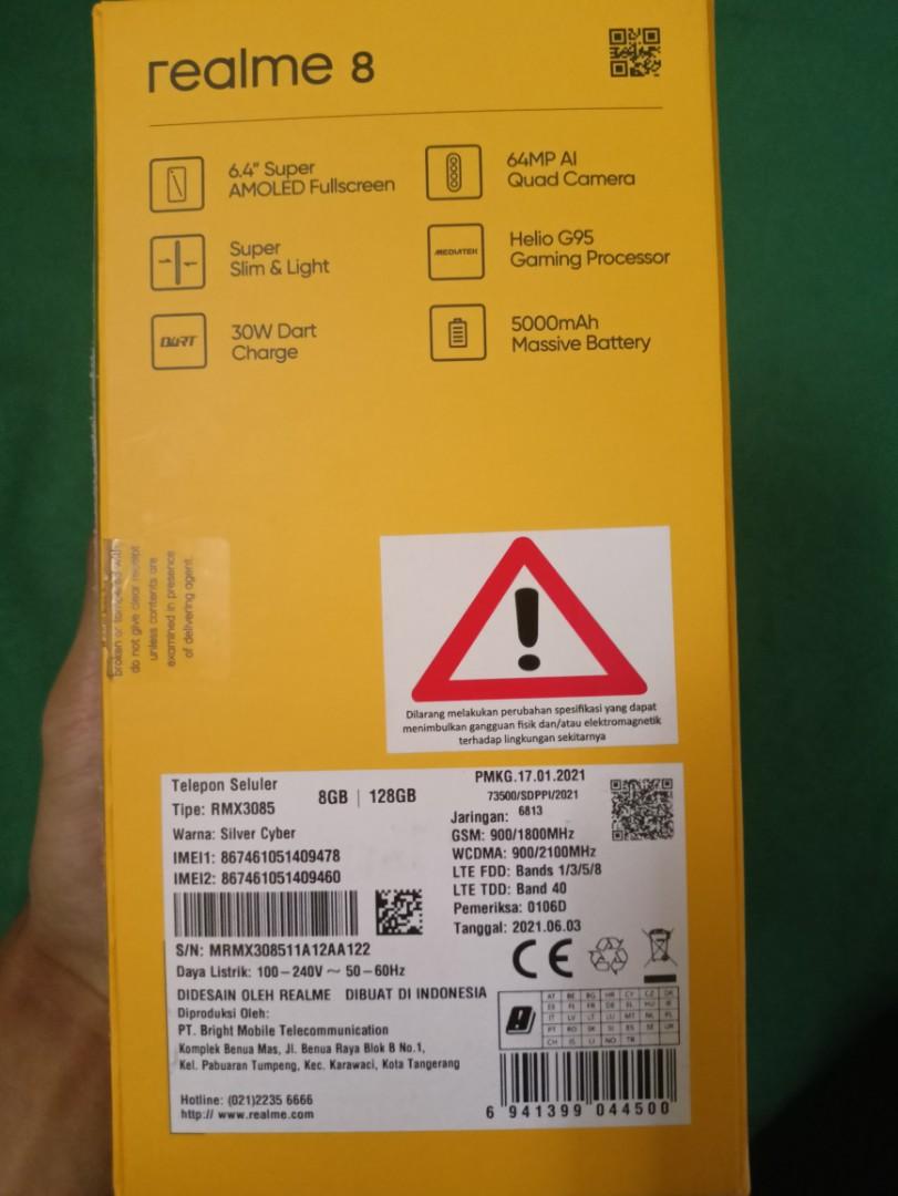 Jual Second Realme 8 4G 8/128 GB, Telepon Seluler & Tablet ...