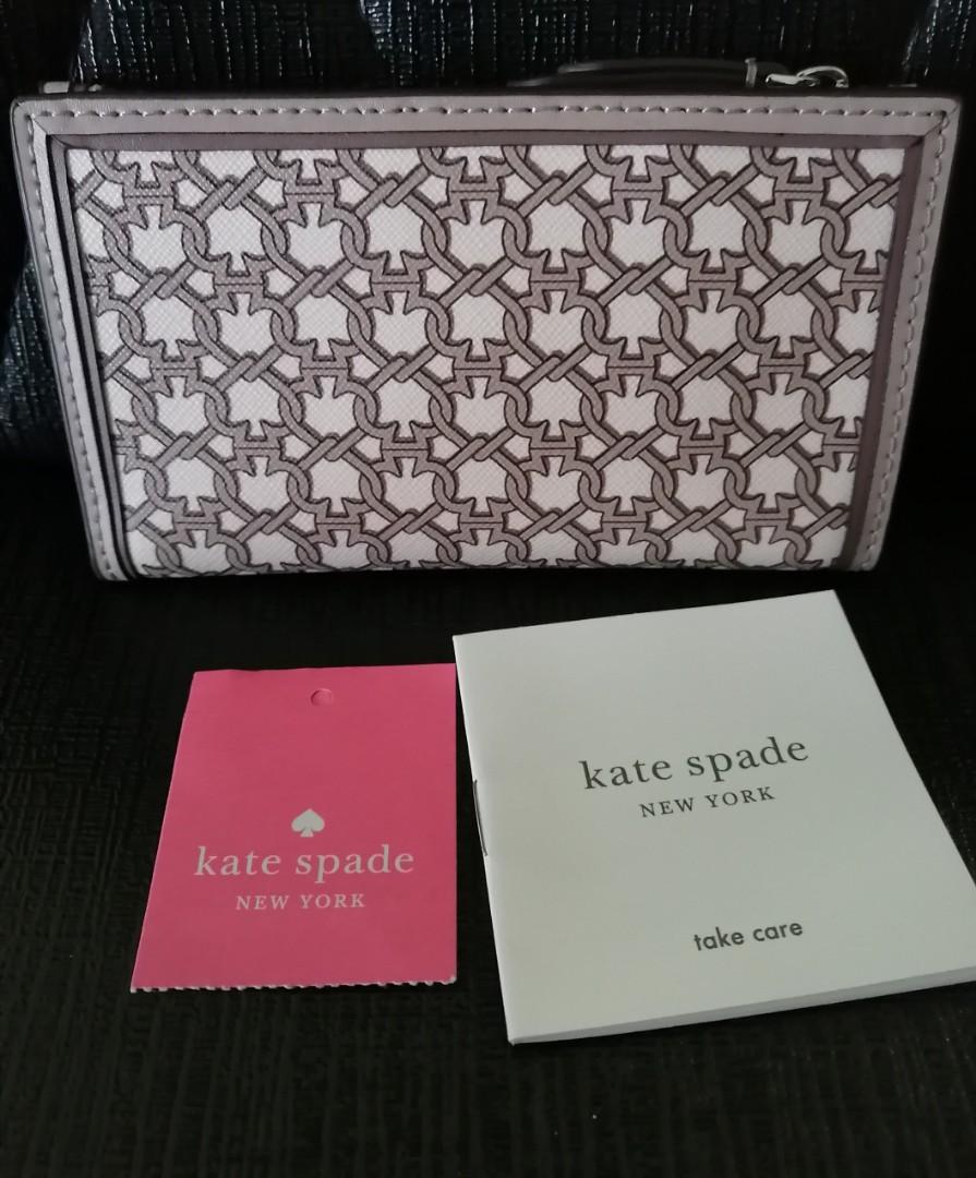 Kate Spade link small slim bifold wallet Multi White