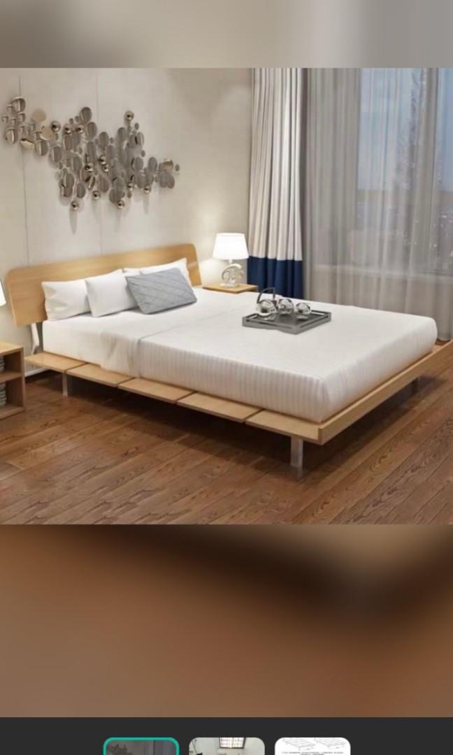 King size bed frame.. Japanese style with King size mattress, Furniture