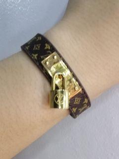 LV lock me leather bracelet