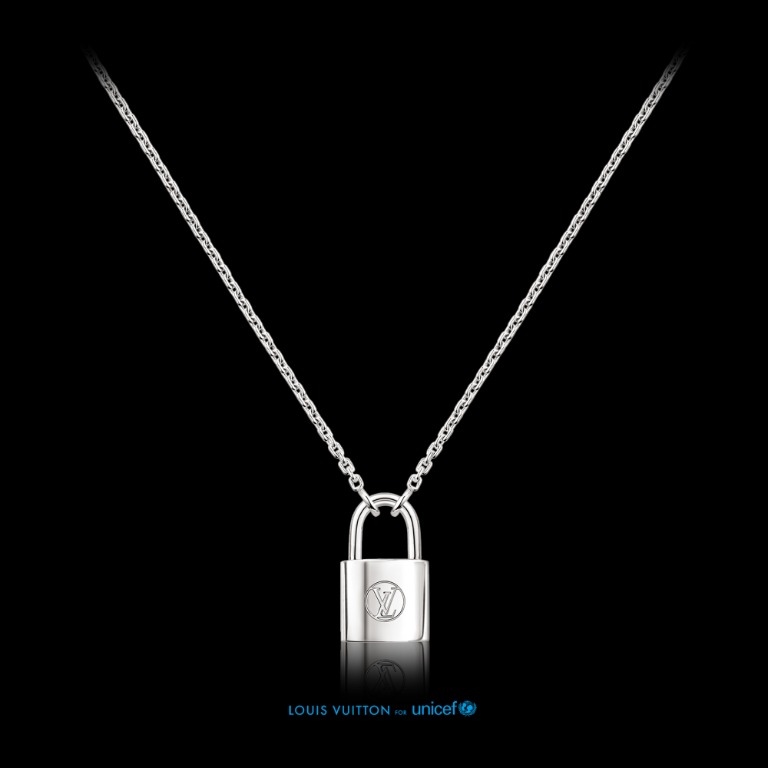 Louis Vuitton Lockit Pendant Necklace Sterling Silver Silver 2371901