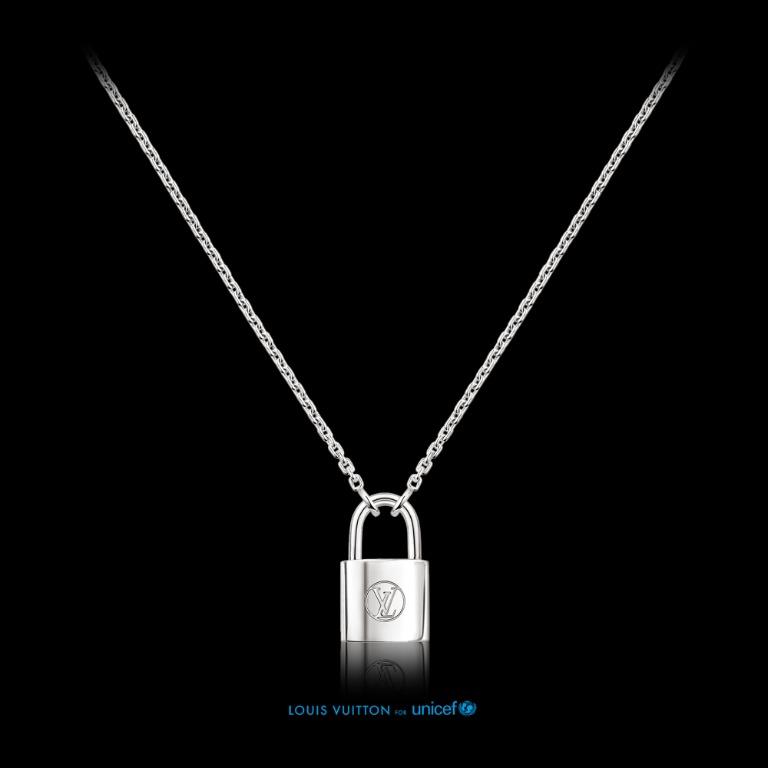 LV Louis Vuitton Silver Lockit Pendant Sterling Silver Genuine