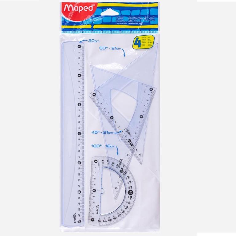 Maped Pulse Ruler, Protractor, and Triangle Set | School Supplies ...