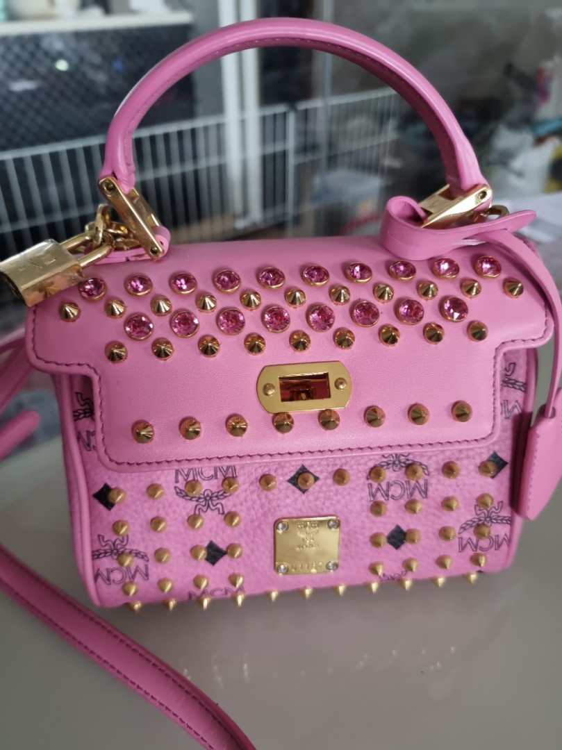 Mcm sling bag pink shop