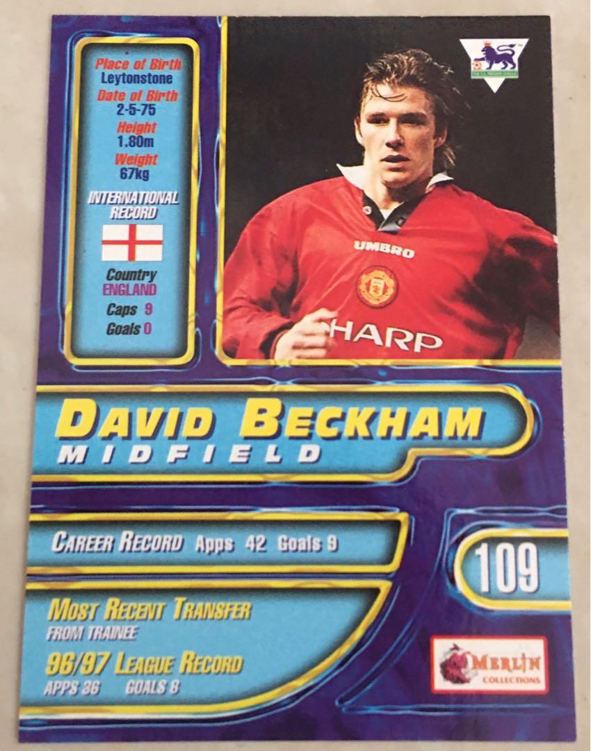 Merlin's Premier Gold 98 Manchester United David Beckham, Hobbies  Toys,  Memorabilia  Collectibles, Vintage Collectibles on Carousell
