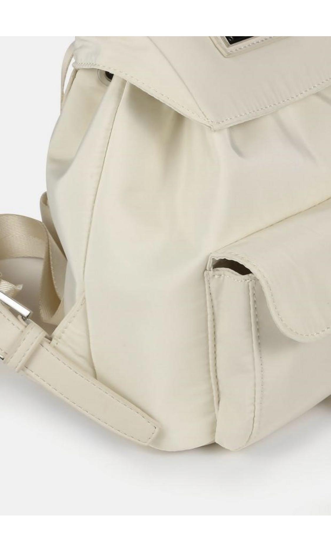 MISSGUIDED WHITE BRANDED MINI BACKPACK