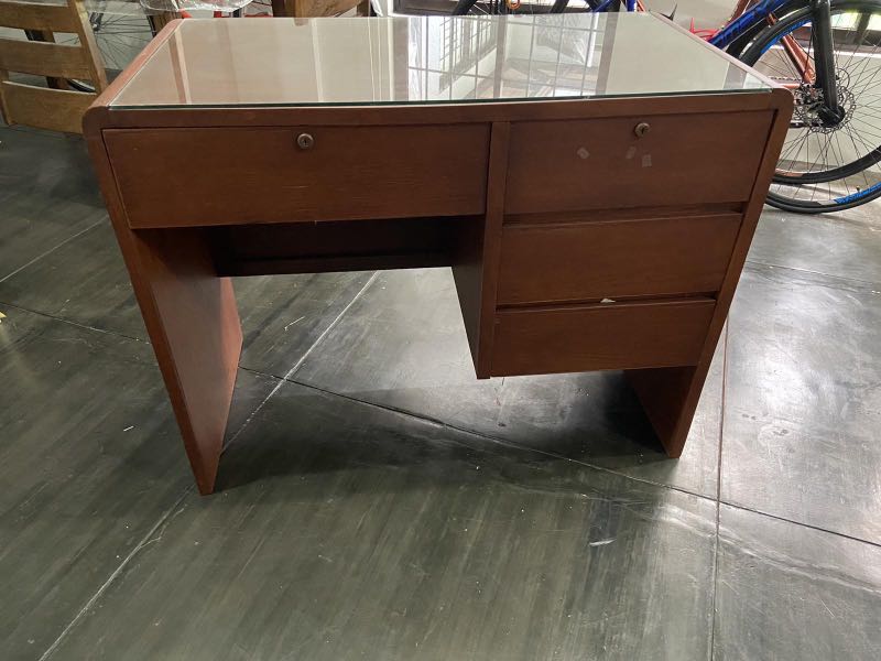 Office Table with glass top, Furniture & Home Living, Office Furniture & Fixtures on Carousell